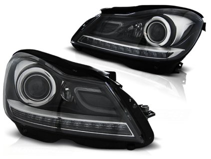 Přední světla MERCEDES W204 11- TUBE light ČERNÉ
