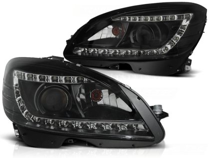 Přední světla MERCEDES W204 07-10 DAYLIGHT ČERNÉ D1S