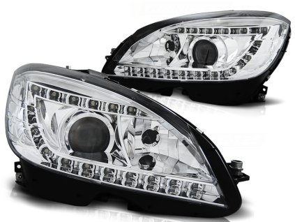 Přední světla MERCEDES W204 07-10 DAYLIGHT CHROMOVÉ D1S