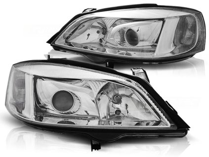 Přední světla OPEL ASTRA G 09.97-02.04 chromové H7