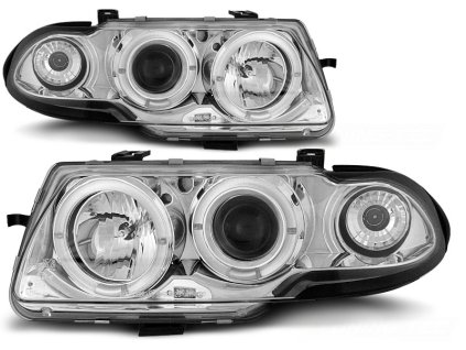 Přední světla OPEL ASTRA F 09.91-08.94 ANGEL EYES chromové