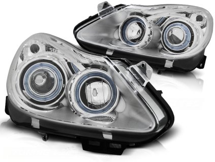 Přední světla OPEL CORSA D 04.06-11 ANGEL EYES chromové
