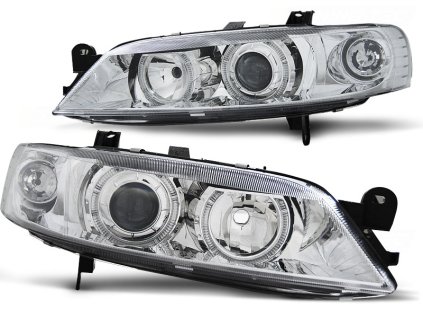 Přední světla OPEL VECTRA B 99-02 ANGEL EYES chromové