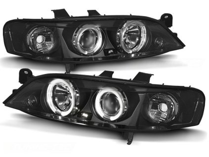 Přední světla OPEL VECTRA B 99-03.02 ANGEL EYES černé