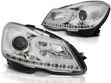Přední světla MERCEDES W204 11-14 chromové TUBE LIGHT