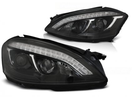 Přední světla MERCEDES W221 05-09 DAYLIGHT AFS D1S ČERNÉ S LED blinkrem