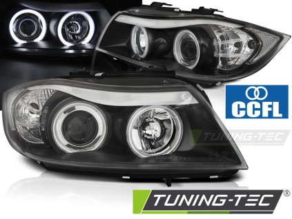 Přední světla BMW E90/E91 03.05-08.08 ANGEL EYES CCFL černé