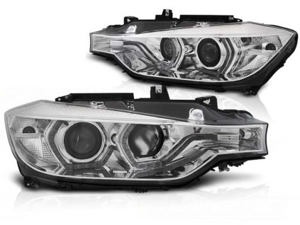 Přední světla BMW F30/F31 10.11 - 05.15 ANGEL EYES LED chromové DRL