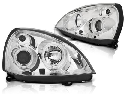 Přední světla RENAULT CLIO II 06.01-09.05 ANGEL EYES CCFL chromové