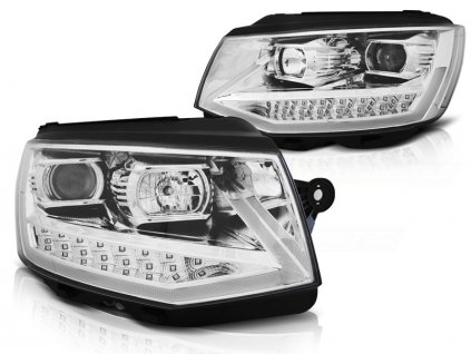 Přední světla VW T6 2015- CHROMOVÉ TUBE LIGHT LED DRL