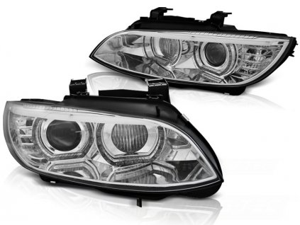 Přední světla xenon D1S 3D LED angel eyes Tuning Tec BMW E92 06-10 chromová