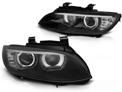 Přední světla xenon D1S AFS 3D LED angel eyes Tuning Tec BMW E92 06-10 černá