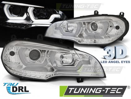 Přední světla Angel eyes BMW X5 E70 2007-2013 LED chromové