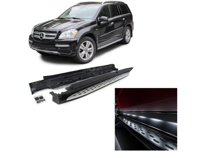 Boční nášlapy Mercedes GLS/GL X166 2012-2019 LED osvětlení