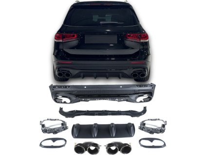 Difuzor zadního nárazníku + koncovky pro Mercedes GLB X247 od 07/2019, AMG paket