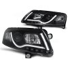 Přední světla,AUDI A6 C6 04.04-08 LED TUBE LIGHTS TRUE DRL černé