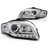 Přední světla,AUDI A4 B7 11.04-03.08 TUBE LIGHTS chromové TRU DRL