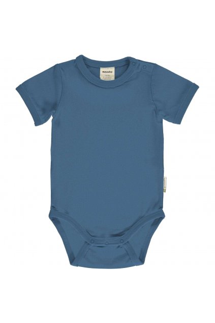 modre biobavlnene kojenecke body s kratkym rukavem meyadey (3)