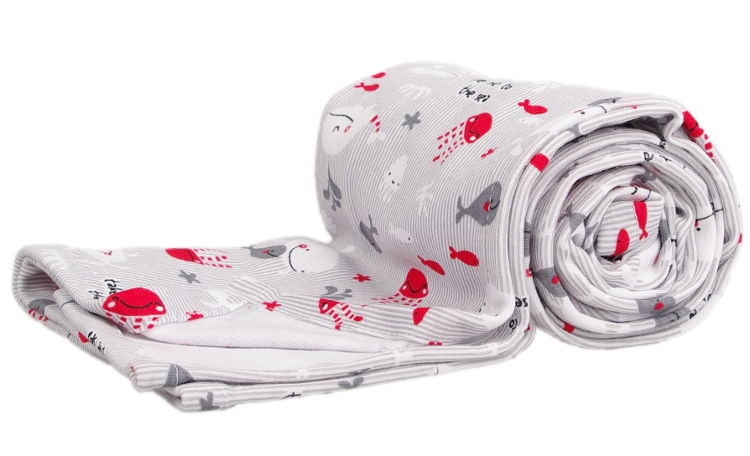 Dětská letní deka 100x70 cm šedá rybičky Kaarsgaren