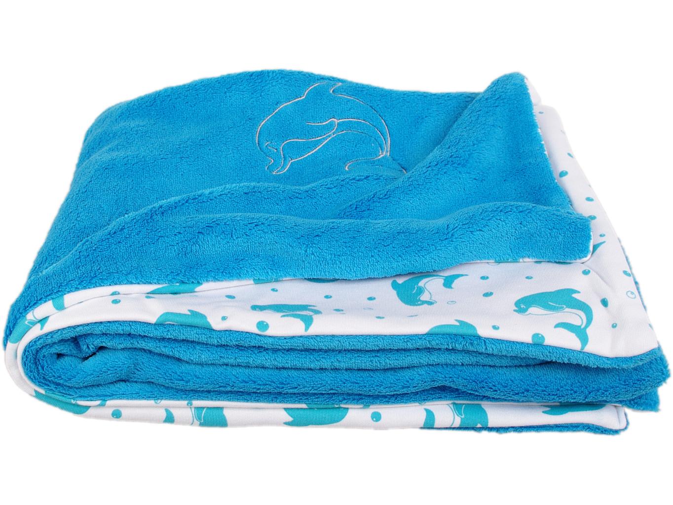 Dětská deka 100x70 cm aqua delfín Wellsoft bio-bavlna Kaarsgaren