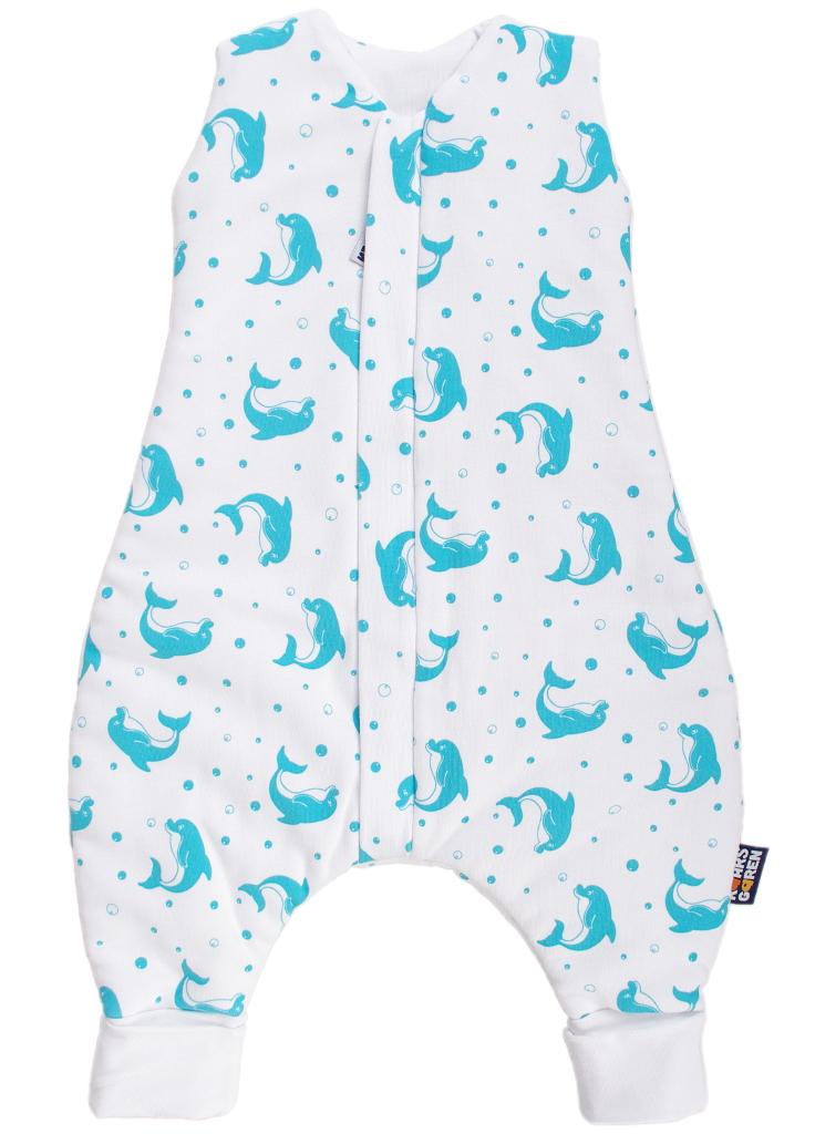 Letní bio spací pytel s nožičkami 60 cm delfínci aqua Kaarsgaren