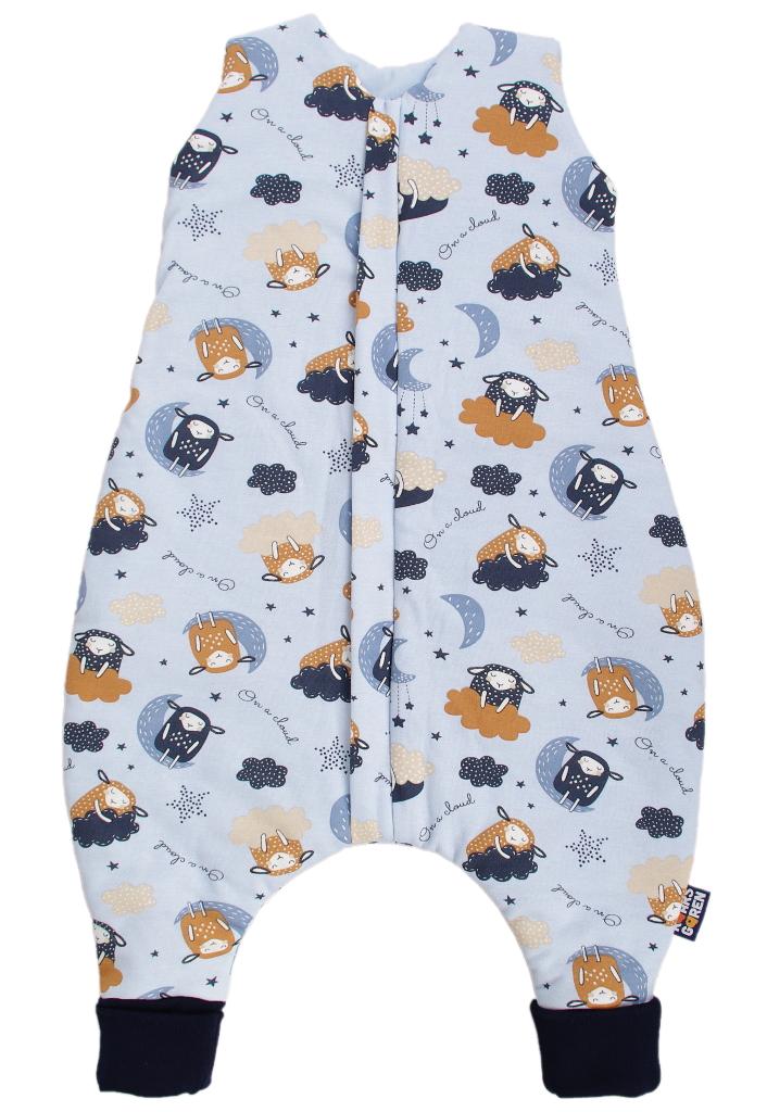 Dětský spací pytel s nožičkami 90 cm modrý ovečky Kaarsgaren