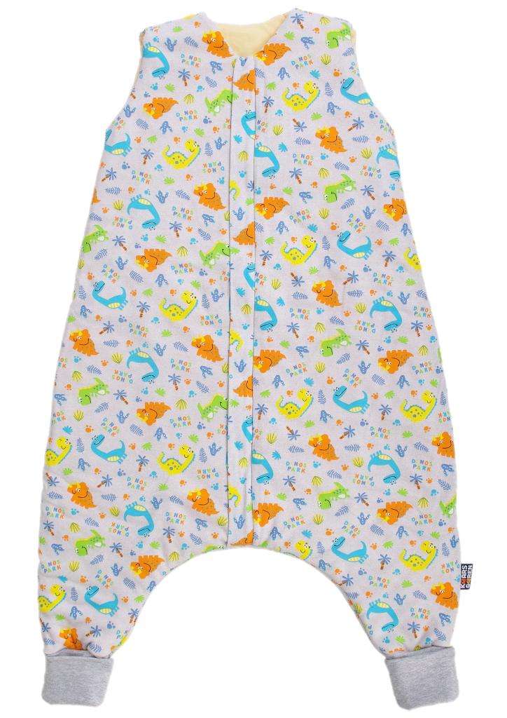 Spací pytel s nožičkami 90 cm šedá dinosauři Kaarsgaren