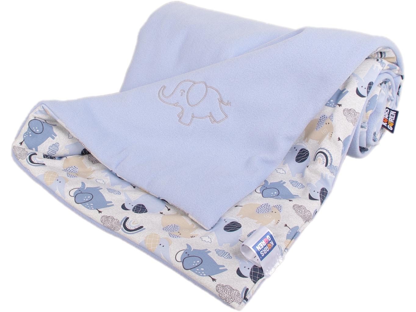 Zateplená dětská deka 100x70 cm modrá slon Kaarsgaren