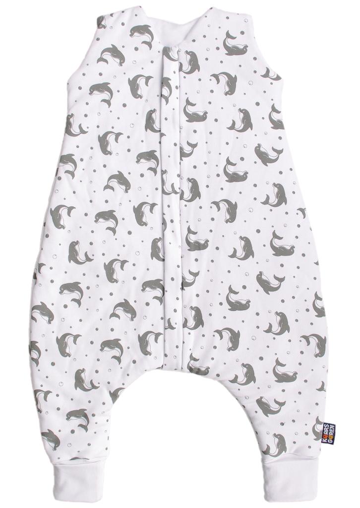 Bio spací pytel s nožičkami 60 cm delfínci šedé Kaarsgaren