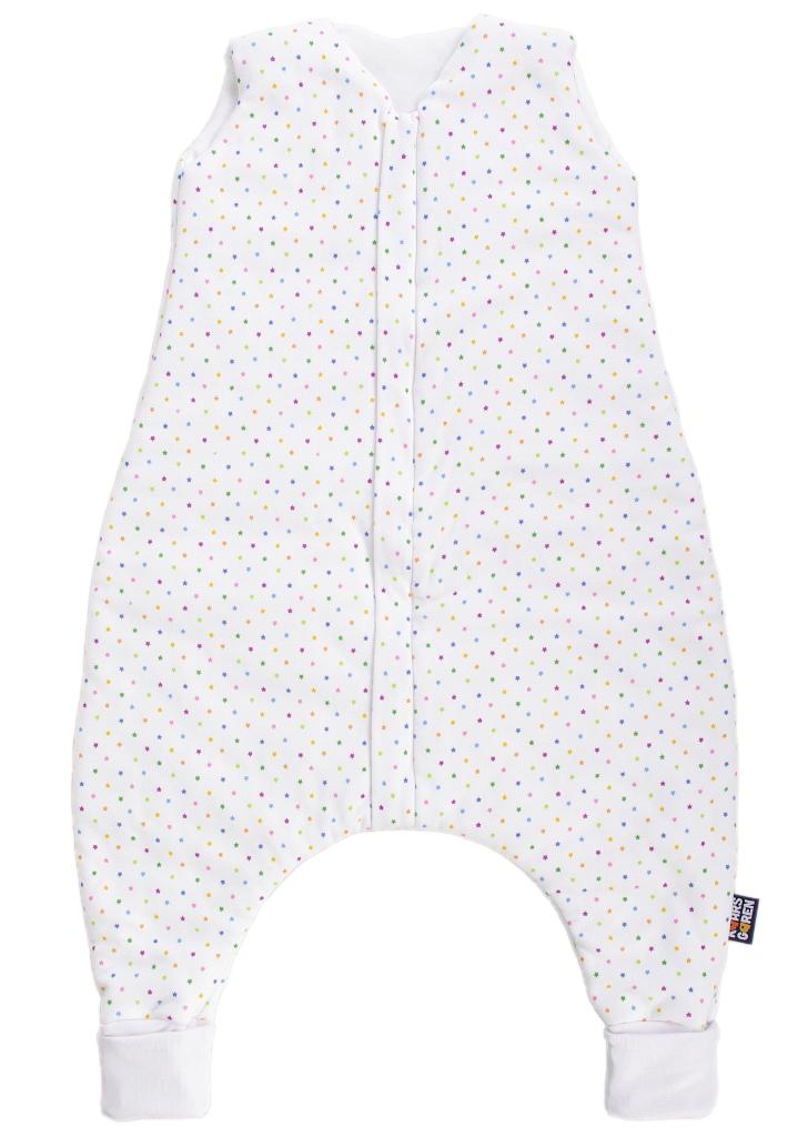 Spací pytel s nožičkami 60 cm hvězdičky na bílé Kaarsgaren