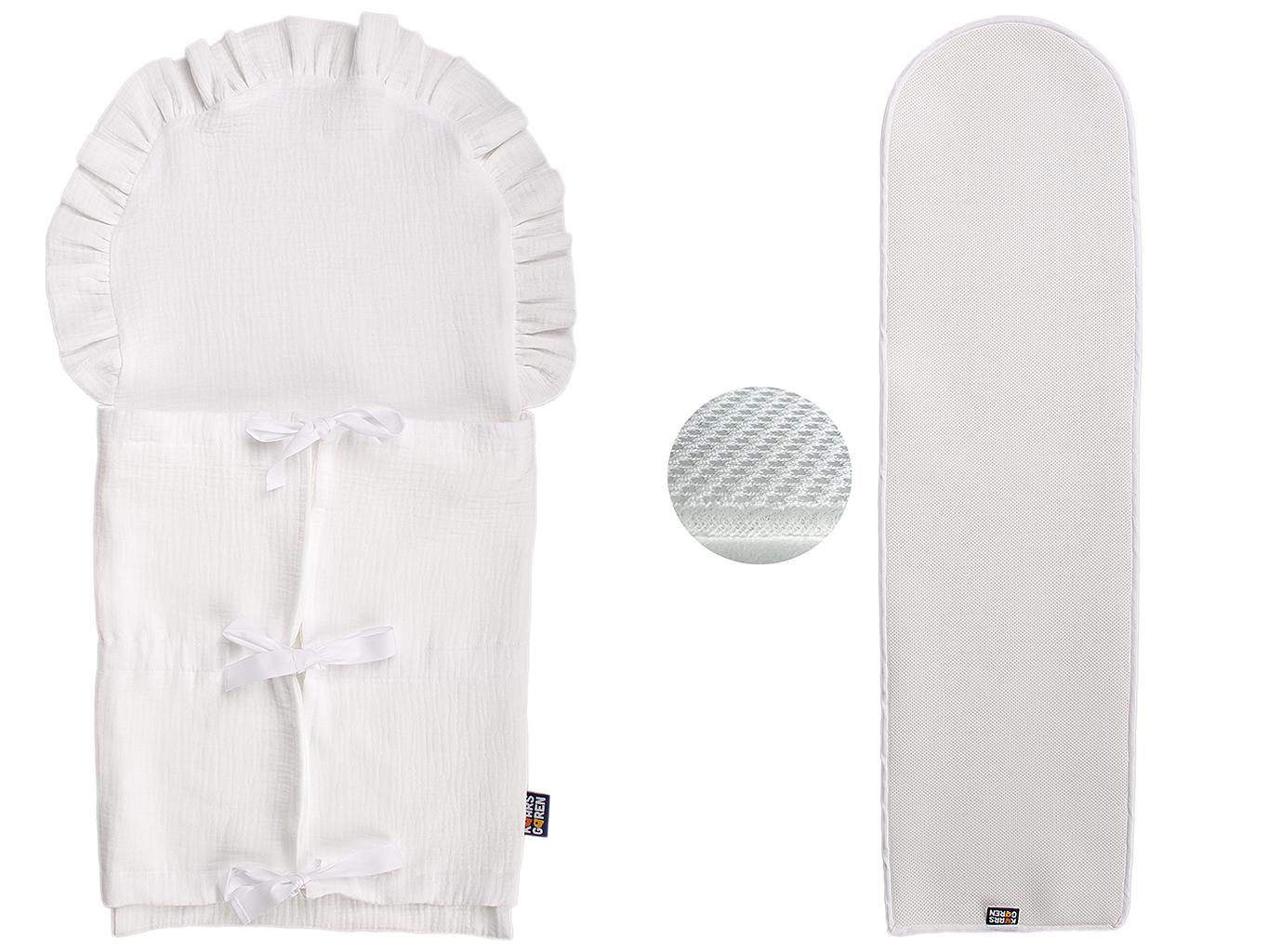 Sada zavinovačka do porodnice bílá mušelín + výplň 3D Kaarsgaren