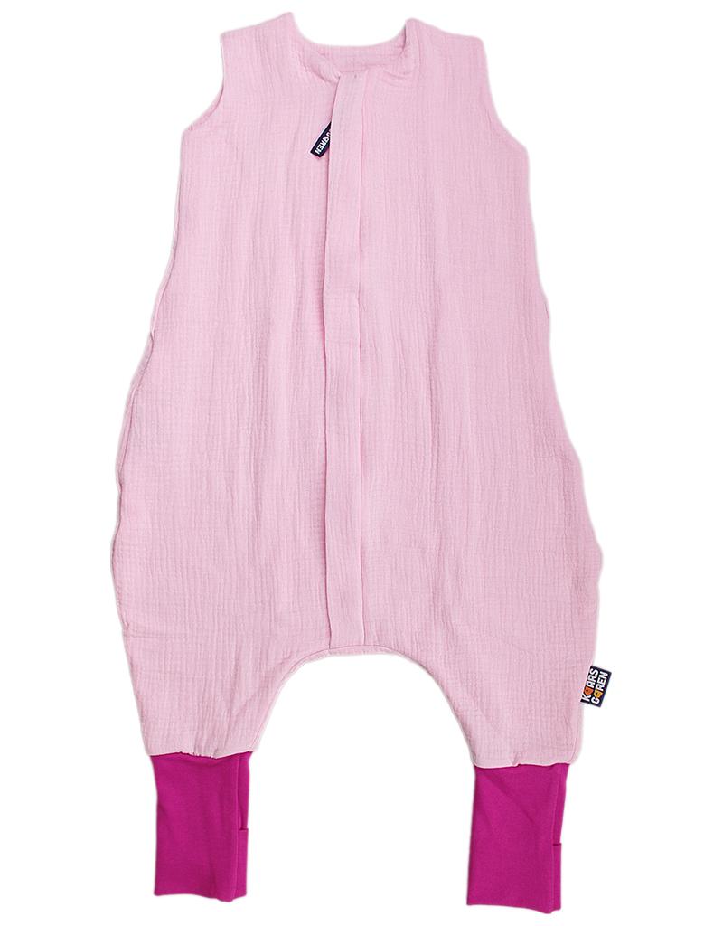 Letní spací pytel s nožičkami 80 cm růžový mušelín Kaarsgaren