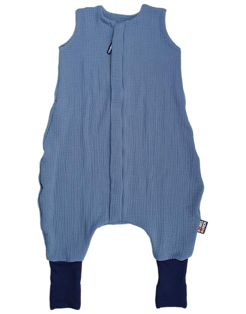 Letní spací pytel s nožičkami 80 cm modrý mušelín Kaarsgaren