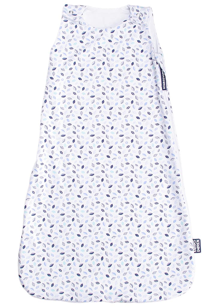 Letní spací pytel 60 cm modré lístky zip na boku Kaarsgaren