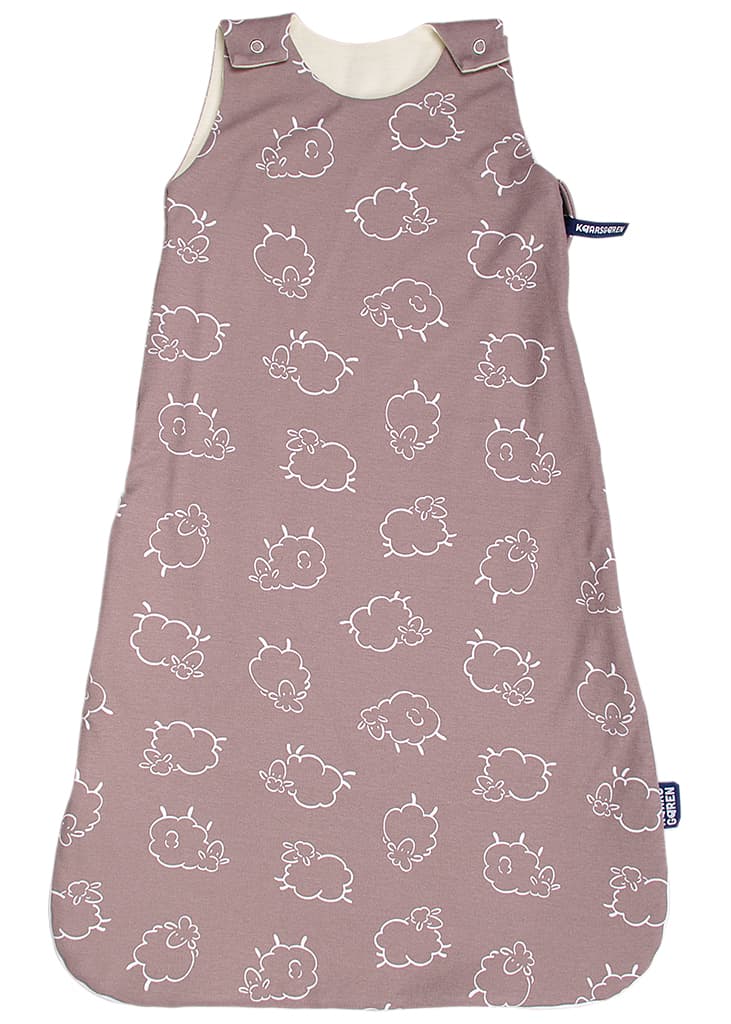 Merino spací pytel 60 cm ovečky hnědé zip na boku Kaarsgaren