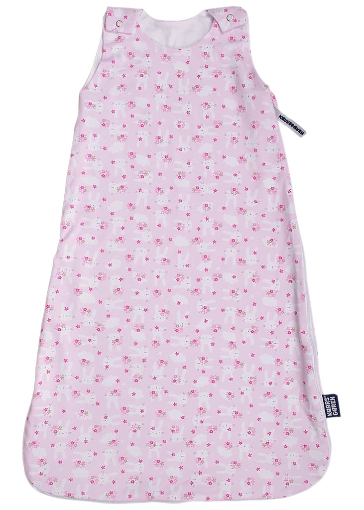 Letní spací pytel 70 cm zajíc růžový zip na boku Kaarsgaren