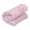Složená dětská deka růžová zajíc Wellsoft bavlna – hebká deka pro miminko, vyrobeno v ČR