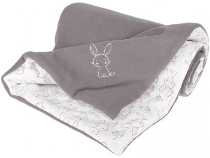 3261 zateplena detska deka siva zajacik