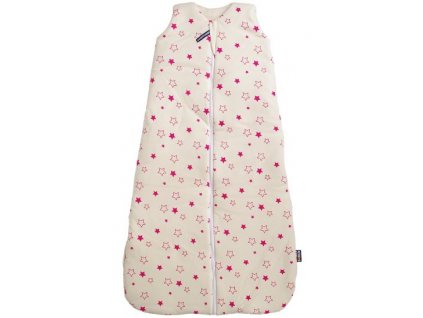 3219 spaci vak z biobavlny 130 cm s fuchsia hviezdickami