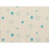 312 2 letna deka 70x100cm z biobavlny hviezdicky aqua