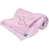 Obojstranná detská deka ružová zajačik – kombinácia Wellsoftu a bavlny, hebká a hrejivá pre deti