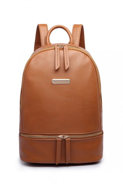 Elegantní hnědý batoh z eko kůže Miss Lulu