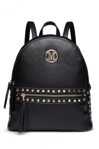 Černý batoh Miss Lulu se zlatými doplňky