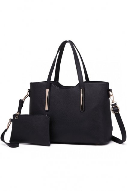 Elegantní černý set kabelka a pouzdro 2v1