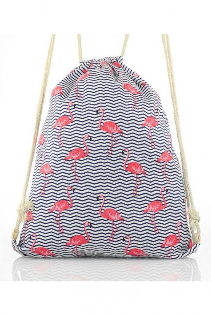 Plátěný vak na záda s plameňáky