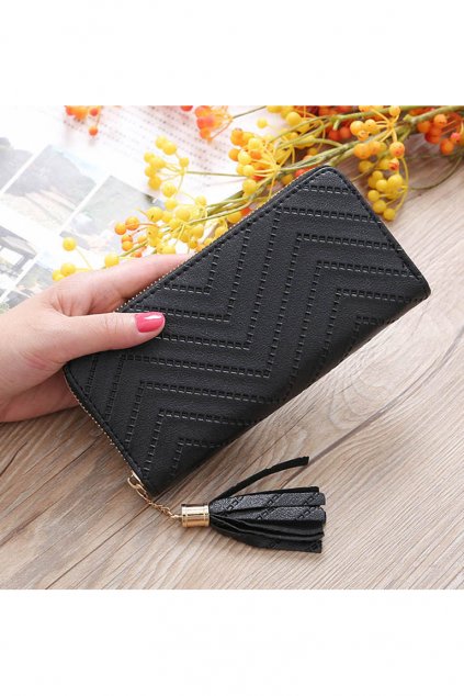 Elegantní černá peněženka na zip