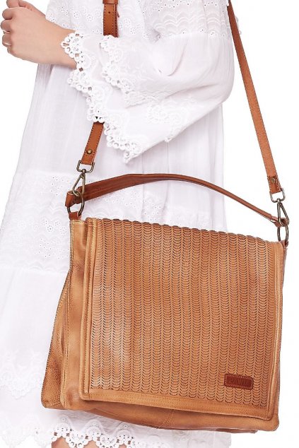 Hnědá perforovaná kabelka Pawia