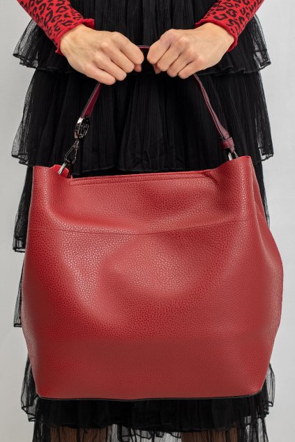 Vínová shopper kabelka z eko kůže
