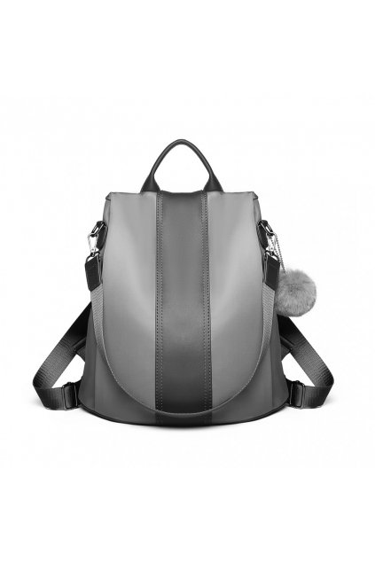 Šedý batoh Miss Lulu se zadním vstupem