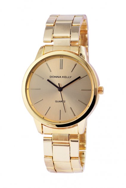Moderní zlaté dámské hodinky Donna Kelly z nerezové oceli